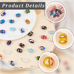 2 Strands Handmade Millefiori Lampwork Beads Strands&nbsp;LAMP-PA0001-62