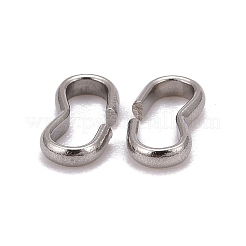 変色しにくい304ステンレススチール製クイックリンクコネクター  チェーンパーツ  ナンバー3形の留め金  ステンレス鋼色  8x4x1mm&nbsp;STAS-R063-16