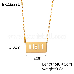 304 Stainless Steel Rectangle Pendant Necklaces&nbsp;NJEW-OY002-35G