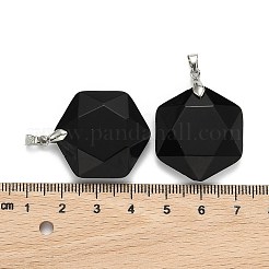 Natural Dyed & Heated Black Agate Pendants&nbsp;G-E487-95F
