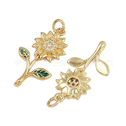 Brass Micro Pave Cubic Zirconia Pendants&nbsp;ZIRC-I367-09G