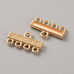 亜鉛合金シャンデリアコンポーネントリンク  長方形  ライトゴールド  12x21.5x3mm  穴：2.5mmと2mm&nbsp;FIND-WH0141-012A