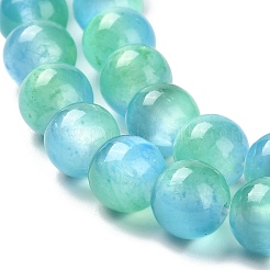 天然セレナイトビーズ連売り  グレードA  染め  ラウンド  シアン  8mm  穴：0.8mm  約51~52個/連  15.16~15.35''（38.5~39センチメートル）&nbsp;G-P493-01M