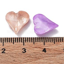 K9ガラスラインストーンカボション  ポイントバック＆バックメッキ  多面カット  ハート  ミックスカラー  13x12x5mm&nbsp;RGLA-M016-E01-DE