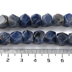 天然ソーダライトスターカットラウンドビーズ連売り  多面カット  7~12x7~10x7~12mm  穴：1.2mm  約25~26個/連  8.39''~8.62''（21.3~21.9センチメートル）&nbsp;G-M418-C05-01