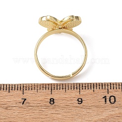 Brass Micro Pave Cubic Zirconia Finger Rings&nbsp;RJEW-C152-01G