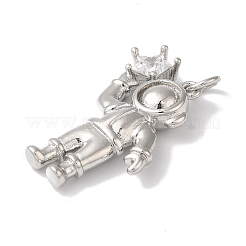 Rack Plating Brass Micro Pave Clear Cubic Zirconia Pendants&nbsp;LS-KK-B092-40P