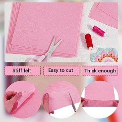 フェルト不織布15枚  DIYクラフト用品  長方形  ピンク  285x180x1mm&nbsp;DIY-SP0003-93E
