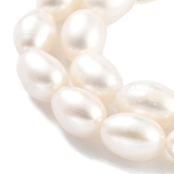 天然養殖淡水パールビーズ連売り  ライス  グレード5 A  ホワイト  7~8mm  穴：0.6mm  約21~22個/連  6.89''~7.09''（17.5~18センチメートル）&nbsp;PEAR-P062-10F