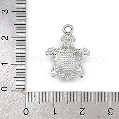 合金エナメルチャーム  ラインストーン付き  ウミガメチャーム  プラチナ  21.5x16x5.5mm  穴：2mm&nbsp;FIND-F013-01P
