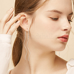 4 Pairs 4 Style Stainless Steel Chain Tassel Ear Threads&nbsp;EJEW-AN0002-91