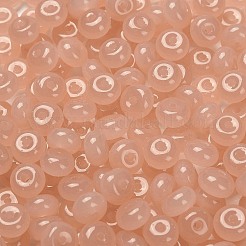 ガラスシードビーズ  ドーナツ  ダークサーモン  8x5mm  穴：1.6mm  約1047個/ポンド&nbsp;SEED-C001-01A