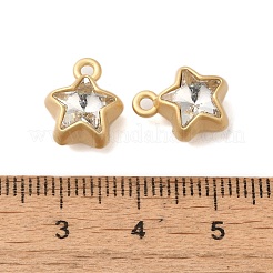 ラックメッキ合金ラインストーンペンダント  カドミウムフリー＆鉛フリー  スター  透明  12.5x10x7mm  穴：1.6mm&nbsp;PALLOY-S186-09G-02