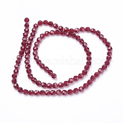 Faceted(32 Facets) Glass Round Beads Strands&nbsp;X-EGLA-J042-6mm-20