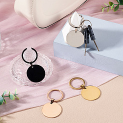 4Pcs 4 Styles Stainless Steel Keychains&nbsp;KEYC-TA0004-81F