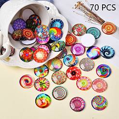 70Pcs Flatback Glass Cabochons for DIY Projects&nbsp;GGLA-SZ0001-33B