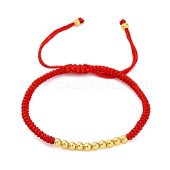 Polyester Cord Braided Bead Bracelets for Women&nbsp;BJEW-L698-04G-01