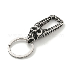 Tibetan Style 316 Surgical Stainless Steel Fittings with 304 Stainless Steel Key Ring&nbsp;FIND-Q101-08AS-03