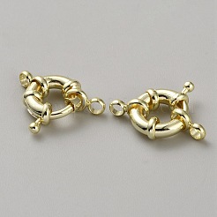 真鍮のスプリングリングの留め金  リング  14KGP本金メッキ  23.5x17x5mm  穴：2.6mm&nbsp;KK-WH20010-003B-G