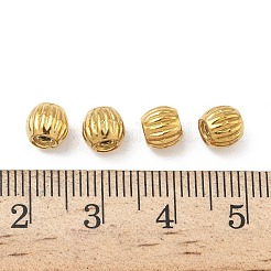 304ステンレススチールビーズ  ラウンド  イオンプレーティング（ip）  18KGP本金メッキ  6x5mm  穴：1.2mm&nbsp;STAS-D204-24G
