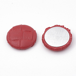 Imitation Leather Covered Cabochons&nbsp;WOVE-N006-02F