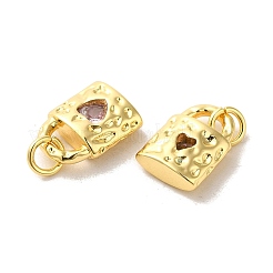 Brass Micro Pave Cubic Zirconia Pendants&nbsp;KK-H461-06G-01