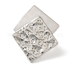 Non-Tarnish 304 Stainless Steel Rhombus Open Cuff Rings for Women&nbsp;RJEW-Z053-04P