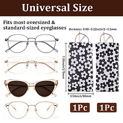 2個 2色 PUレザー眼鏡ケース  花模様の長方形  ミックスカラー  179x90x2~5.5mm  1pc /カラー&nbsp;ABAG-CN0001-83