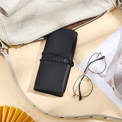長方形のPUレザー眼鏡ケース  ブラック  76x173x32mm&nbsp;AJEW-CN0006-52B