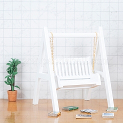 MDF ボード スイング ミニチュア 装飾品  マイクロランドスケープドールハウスアクセサリー  小道具の装飾のふりをする  ホワイト  123x110x160mm&nbsp;PW-WG3AD78-01