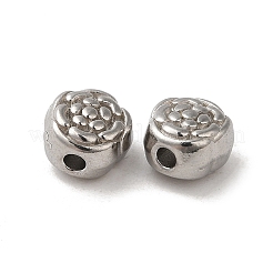 変色しない304ステンレススチールビーズ  花  ステンレス鋼色  6x4.5mm  穴：1.2mm&nbsp;STAS-I203-25P