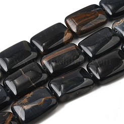 染色された天然ブルータイガーアイビーズ連売り  長方形  18x13x5.5mm  穴：1mm  約11個/連  7.68''~7.87''（19.5~20センチメートル）&nbsp;G-S386-A07