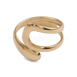 Ion Plating(IP) 304 Stainless Steel Wire Knot Open Cuff Rings for Women&nbsp;RJEW-G285-34G