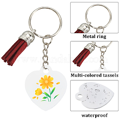 DIY Blank Double-sided Heat Transfer Aluminium Pendant Keychain Making Kits&nbsp;DIY-SP0005-26A
