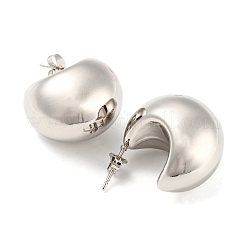Non-Tarnish 304 Stainless Steel Plain Dome Stud Earrings&nbsp;EJEW-H102-01P