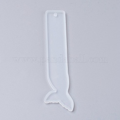 シリコーンブックマーク型  レジン型  魚の尾  ホワイト  143x35x4.5mm  内径：140x33mm&nbsp;X-DIY-P001-03B