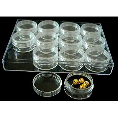 プラスチックビーズコンテナ  12のコンパートメント  長方形  透明  16x12x2.8cm  容量：10ml（0.34液量オンス）&nbsp;LS-C003Y-1
