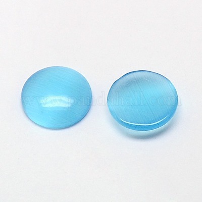 キャッツアイカボション  半円  ライトスカイブルー  12x3mm&nbsp;CE-J002-12mm-28-1