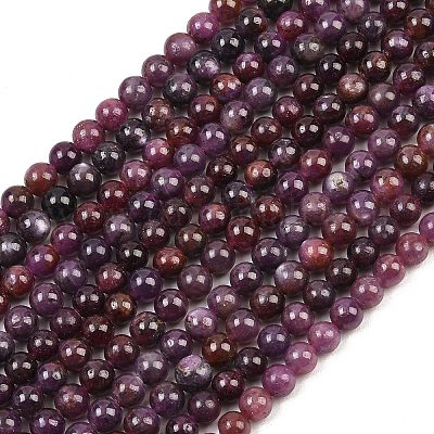 Natural Gemstone Ruby Round Beads Strands&nbsp;G-O017-6mm-06-1
