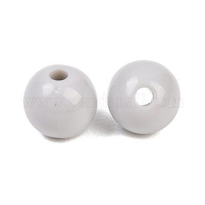 不透明なアクリルビーズ  ラウンド  グレー  8mm&nbsp;OACR-H034-50B-1