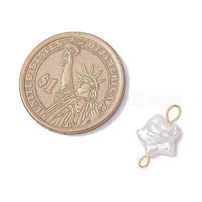 Wholesale 3Pcs 3 Styles Natural Keshi Pearl Connector Charms