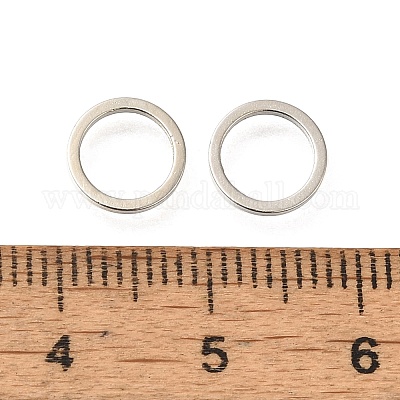 真鍮製フレームコネクター  リング  プラチナ  8x1mm  内径：6mm&nbsp;KK-H506-03P-01-1
