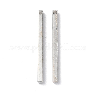 真鍮チャーム  長方形  プラチナ  30x2x2mm  穴：1.2mm&nbsp;FIND-E042-07P-02-1