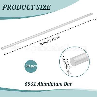 アルミ棒6061本  長方形  プラチナ  300x6mm&nbsp;DIY-WH0504-723B-P-1