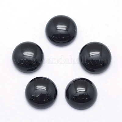 天然染色＆加熱黒瑪瑙カボション  半円  8x3.5~4mm&nbsp;G-P393-R02-8MM-1
