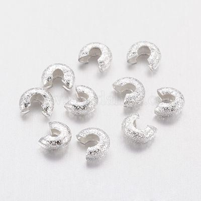 真鍮製つぶし玉カバーカシメ玉カバー  ニッケルフリー  銀色のメッキ  直径3.2mm  穴：1.2mm&nbsp;KK-G015-S-NF-1