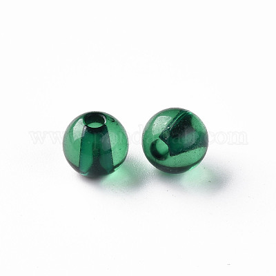 透明なアクリルビーズ  ラウンド  グリーン  8x7mm  穴：2mm  約1745個/500g&nbsp;MACR-S370-A8mm-735-1
