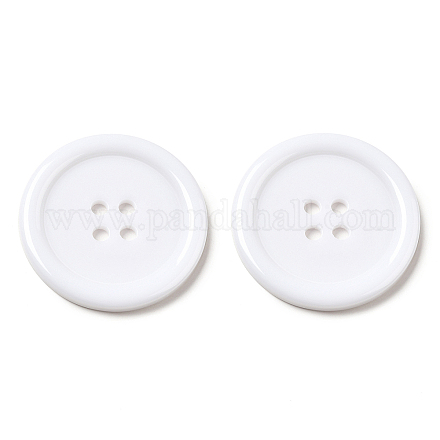 樹脂ボタン  染め  フラットラウンド  ホワイト  30x3mm  穴：3mm  98個/袋&nbsp;RESI-D030-30mm-01-1