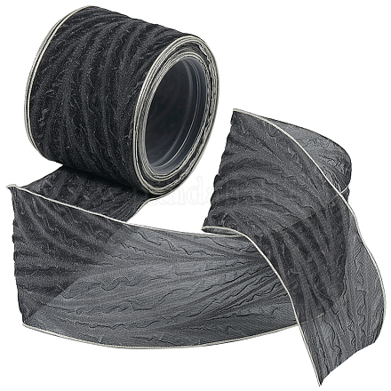 ポリエステルプリーツリボン  スプールで  ブラック  1-5/8インチ（40mm）&nbsp;SRIB-WH20020-005E-1