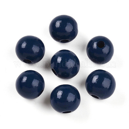 塗装天然木ビーズ ラウンド マリンブルー 16mm 穴：4mmの通販